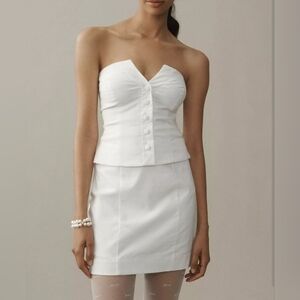 BHLDN IVORY Strapless Vest Mini Dress, Wedding Bridal Shower Engagement, M, NWT